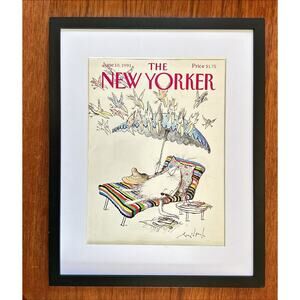 Framed 1991 The New Yorker Magazine Cover June 10 Bird Attack Ronald Searle